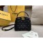 Fendi Star Studs Leather Peekaboo Iconic XS Mini Bag Black