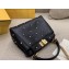 Fendi Star Studs Leather Peekaboo Iconic XS Mini Bag Black