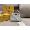 Fendi Star Studs Leather Peekaboo Iconic XS Mini Bag White