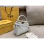 Fendi Star Studs Leather Peekaboo Iconic XS Mini Bag White