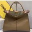 Fendi Leather Peekaboo X-Lite Large Bag Camel