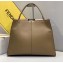 Fendi Leather Peekaboo X-Lite Large Bag Camel