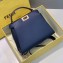 Fendi Leather Peekaboo Iconic Essentially Medium Bag Blue