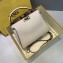 Fendi Leather Peekaboo Iconic Essentially Medium Bag Off White