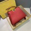 Fendi Leather Peekaboo Iconic Essentially Medium Bag Red