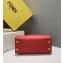 Fendi Leather Peekaboo Iconic Essentially Medium Bag Red