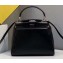Fendi Leather Peekaboo Iconic Mini Bag So Black