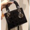 Lady Dior Small Bag in Cannage Patent Black