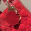 Lady Dior Small Bag in Cannage Patent Red