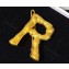 Celine Alphabet R Brass Twig-Shaped Hair Accessory