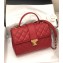 Chanel Calfskin Medium Top Handle Flap Bag AS0804 Red 2019
