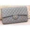 Chanel Grained Calfskin Classic Clutch Bag A57650 Gray 2019