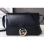Gucci Framed Torchon Double G Small Leather Shoulder Bag 589474 Black 2019