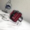 Prada Cahier Studded Calf Leather Bag 1BL004 Black/Red 2018