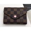 Louis Vuitton Victorine Wallet Damier Ebene Canvas N61700 Rose Ballerine