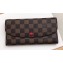 Louis Vuitton Emilie Wallet Damier Ebene Canvas N63544 Rouge