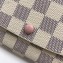 Louis Vuitton Emilie Wallet Damier Azur Canvas N41625 Rose Ballerine