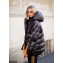Moncler White Logo Sleeve Hoodie Down Jacket Black For Women/Men 2019