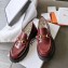 Gucci Heel 5.5cm Leather Lug Sole Loafers with Horsebit 577236 Red 2019