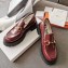 Gucci Heel 5.5cm Leather Lug Sole Loafers with Horsebit 577236 Red 2019