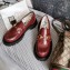 Gucci Heel 5.5cm Leather Lug Sole Loafers with Horsebit 577236 Red 2019