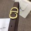 Dior Width 2cm Calfskin Saddle Belt Coffee with CD Buckle
