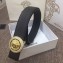 Versace Width 4cm Round Medusa Belt Black/Gold