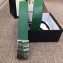 Gucci Width 3.8cm Embossed Leather Belt Green