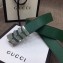 Gucci Width 3.8cm Embossed Leather Belt Green