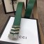 Gucci Width 3.8cm Embossed Leather Belt Green