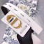 Dior Width 4.5cm 30 Montaigne Calfskin Belt White/Gold