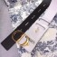 Dior Width 4.5cm 30 Montaigne Calfskin Belt White/Gold