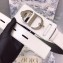Dior Width 4.5cm 30 Montaigne Calfskin Belt White/Silver