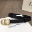 Dior Width 2cm Calfskin Saddle Belt Black with CD Buckle
