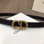 Dior Width 2cm Calfskin Saddle Belt Black with CD Buckle