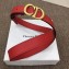 Dior Width 2cm Calfskin Saddle Belt Red with CD Buckle