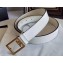 Givenchy Width 3cm Leather Belt White with Double G Buckle