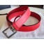 Givenchy Width 3cm Leather Belt Red/Silver with Double G Buckle