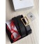 Givenchy Width 3cm Leather Belt Black/Gold with Double G Buckle