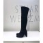 Stuart Weitzman Heel 9.5cm Hiline Almond Toe Over-the-knee Boots Black