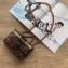 Fendi Stamp Glazed Fabric Mini Double F Bag Black