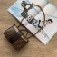 Fendi Stamp Glazed Fabric Mini Double F Bag Black