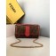 Fendi Stamp Glazed Fabric Medium Double F Bag Red