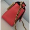 Fendi Stamp Glazed Fabric Medium Double F Bag Red
