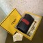 Fendi Stamp Leather Medium Double F Bag Black