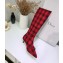Dior Heel 3.5cm Gang High Boots in Tartan Fabric Black/Red 2019