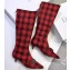 Dior Heel 3.5cm Gang High Boots in Tartan Fabric Black/Red 2019