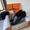 Hermes Calfskin Loafers Black