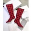 Dior Heel 3.5cm Gang High Boots in Tartan Fabric Black/Red 2019