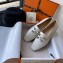 Hermes Calfskin Loafers White
